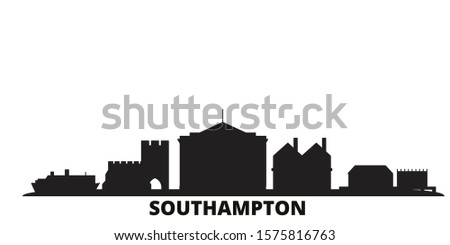 United Kingdom, Southampton city skyline isolated vector illustration. United Kingdom, Southampton travel black cityscape