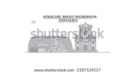 Italy, Syracuse City city skyline isolated vector illustration, icons