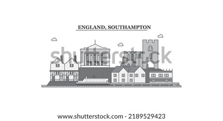 United Kingdom, Southampton city skyline isolated vector illustration, icons