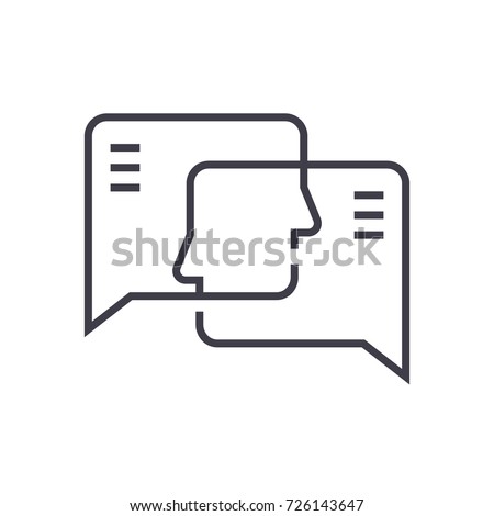 social engagement vector line icon, sign, illustration on background, editable strokes