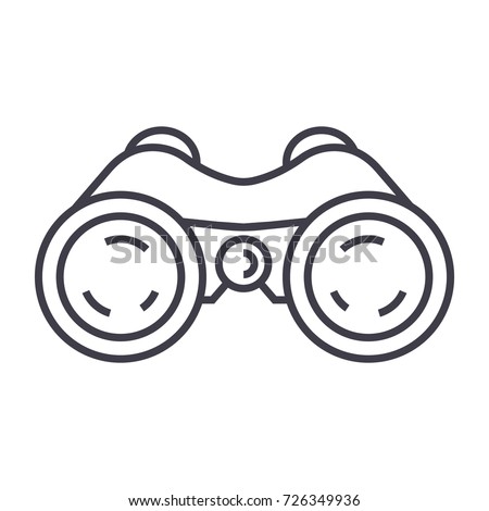 binoculars,periscope,vision vector line icon, sign, illustration on background, editable strokes