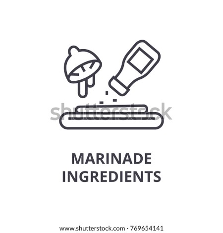 marinade ingredients line icon, outline sign, linear symbol, vector, flat illustration