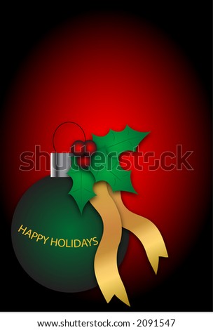 Green Holiday  ornament with  \