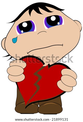 Sad Little Man With A Big Broken Heart. Stock Photo 21899131 : Shutterstock