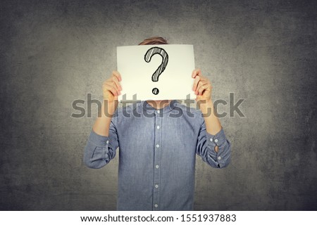 Similar – Image, Stock Photo Anonymous boy asking to stay home