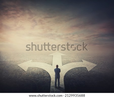 Similar – Image, Stock Photo Arrow shows a man the way