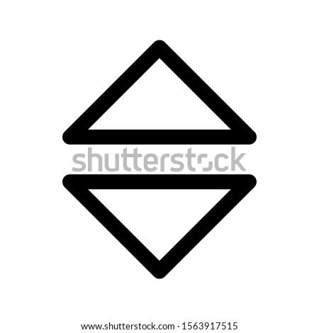 Up And Down Arrow Icon With Triangle Outline Vector For UI User Interface Menu Button Element Or Lift Indicator