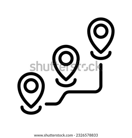 Multiple Map Pointer Icon Outline Vector