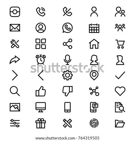 User Interface Icon Set Vector Outline