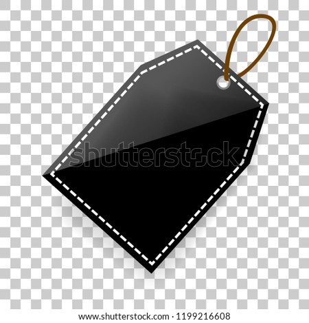 Simple shinning rectangle Blank Tag with soft shadow at transparent effect background