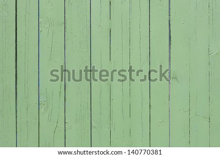 Wooden background is painted in green paint