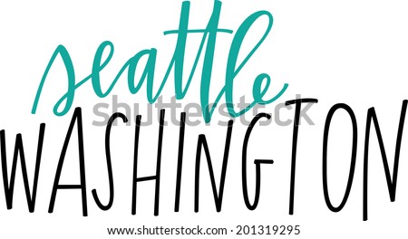 Hand-lettered vector of Seattle Washington