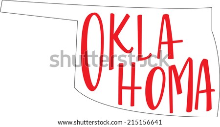 Oklahoma State Outline and Hand-lettering