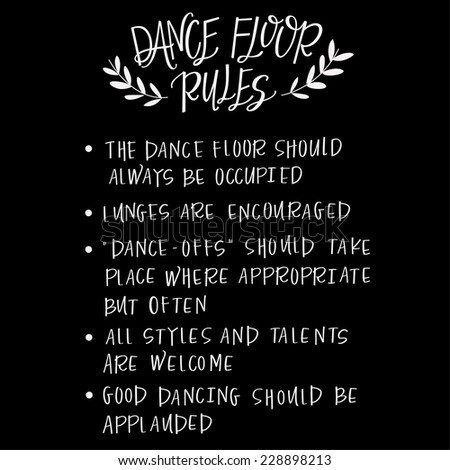 Dance Floor Rules Wedding Sign