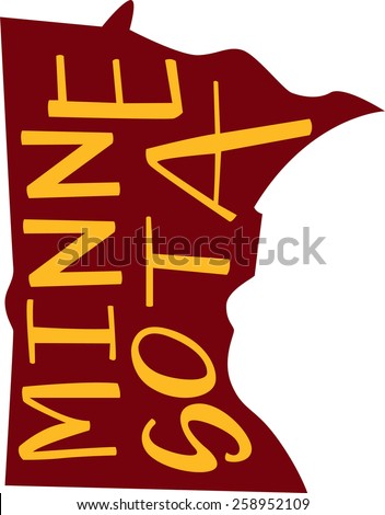 Minnesota state outline and hand-lettering
