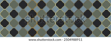 Shiny Sparkle Pattern. Geometric Trellis Tile. Simple Geo Trellis. Quatrefoil Persian Ethnic Tesselation. Rich Arabesque Texture. Cool Arabic Mosaic. Traditional Seamless Eastern Border.