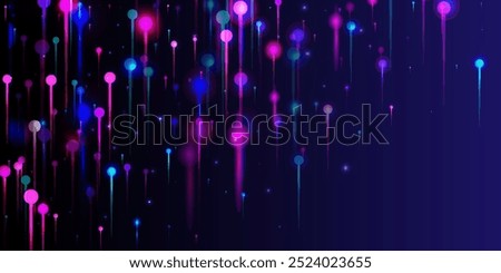 Purple Pink Blue Modern Wallpaper. Big Data Artificial Intelligence Internet Technology Background. Vivid Light Rays Particles. Network Scientific Banner. Social Science Fiber Optics Light Pins.