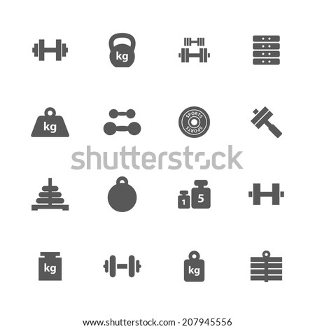 Weight Icons Set. Stock Vector 207945556 : Shutterstock