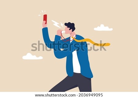Business banned, violation or break the rule, penalty, judge or punishment cause of failure or problem concept, businessman blowing whistle showing red card to ban or stop wrong or corruption employee