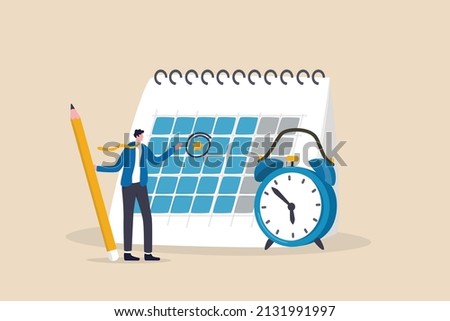 Calendar date event, reminder for meeting schedule or appointment, work deadline mark or weekly plan, important business date concept, businessman circle mark on important date event on calendar.