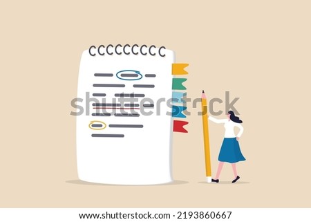 Taking note for study and work, efficient way for important information, summary or conclusion, planning or productivity concept, young woman holding pencil with notebook or notepad for taking note.