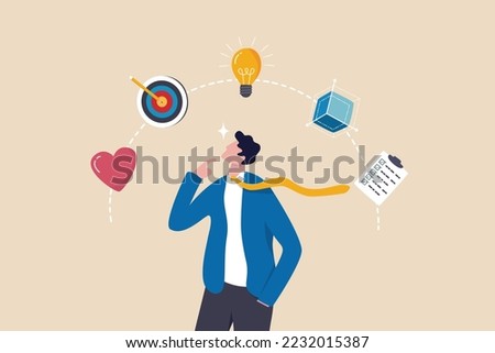Design thinking process, strategic thinking to create and develop solution to solve problem concept, businessman thinking with empathy, define, ideate, prototype and test idea for implementation.