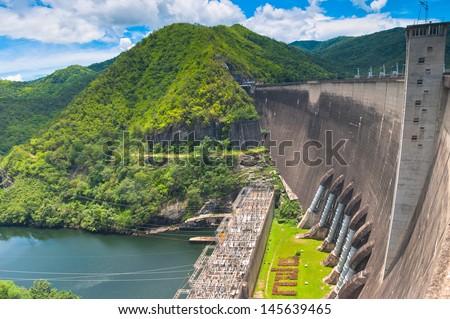 Bhumibol Dam, Thailand. The biggest Hydro power dam in Thailand.