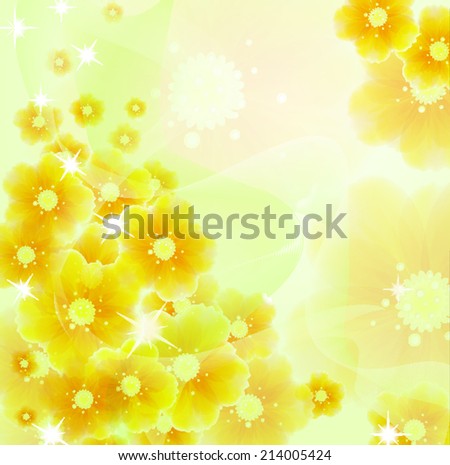 yellow flowers abstract background color