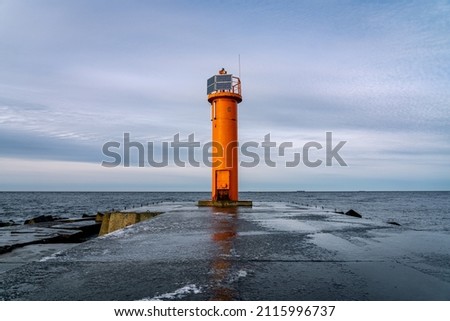 Similar – Foto Bild Vereiste Mole mit Leuchtturm von Saßnitz im Winter