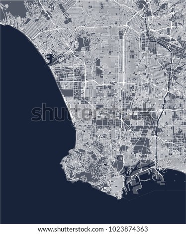 vector map of the city of Los Angeles, USA