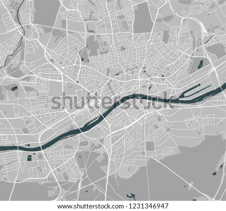 vector map of the city of Frankfurt am Main, Hesse, Germany