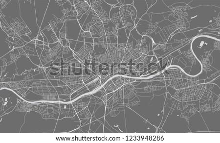 vector map of the city of Frankfurt am Main, Hesse, Germany