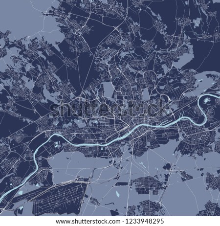 vector map of the city of Frankfurt am Main, Hesse, Germany