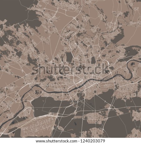 vector map of the city of Frankfurt am Main, Hesse, Germany