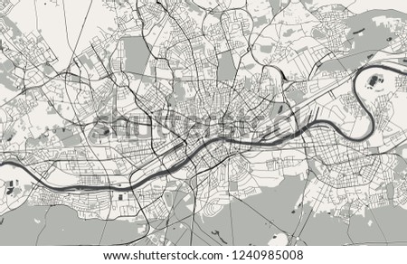 vector map of the city of Frankfurt am Main, Hesse, Germany