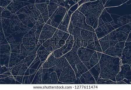 vector map of the city of Brussels, Belgium