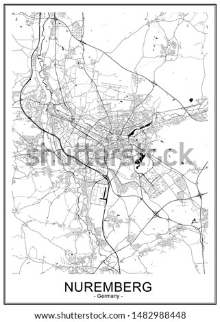 vector map of the city of Nuremberg, Germany