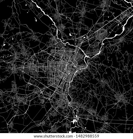 vector map of the city of Torino, Turin, Italy