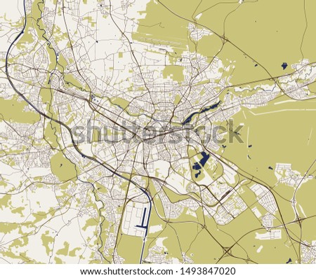 vector map of the city of Nuremberg, Germany