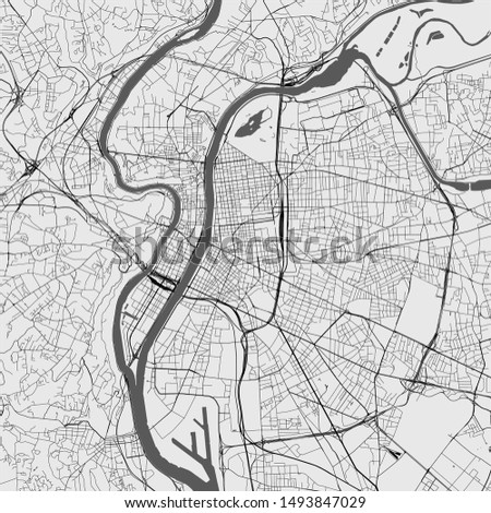 vector map of the city of Lyon, France