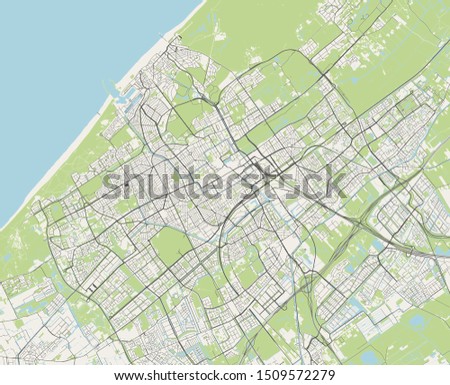 vector map of the city of the Hague, Den Haag, Netherlands