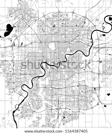vector map of the city of Edmonton, Canada