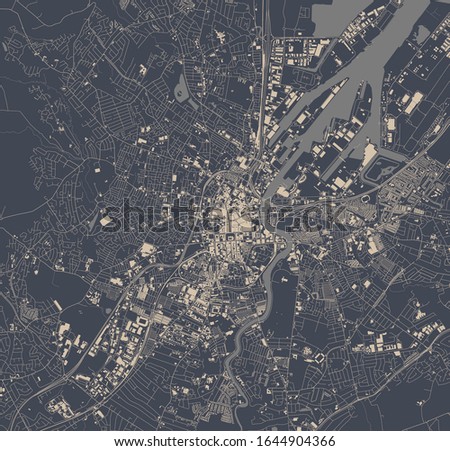vector map of the city of Belfast, County Antrim, Northern Ireland, UK