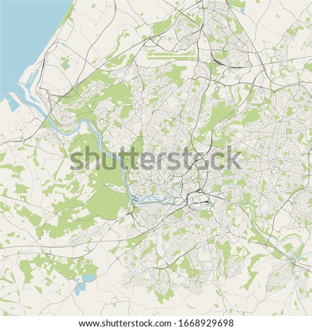 vector map of the city of Bristol, South West England, England, UK