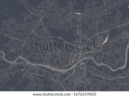 vector map of the city of Newcastle upon Tyne, Tyne and Wear, North East England, England, UK