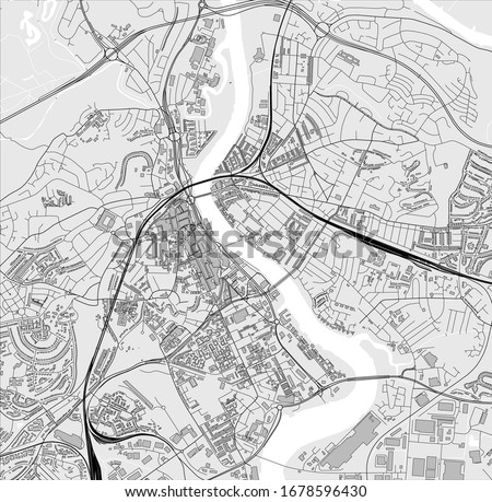 vector map of the city of Newport, Gwent, Wales, UK