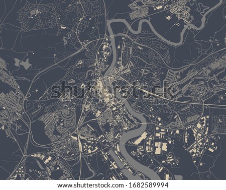 vector map of the city of Newport, Gwent, Wales, UK