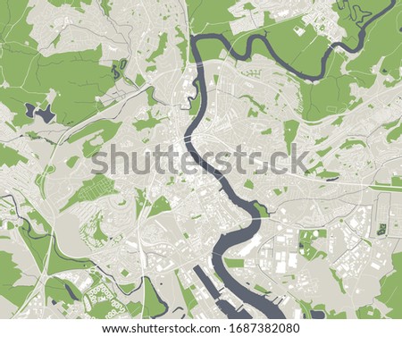 vector map of the city of Newport, Gwent, Wales, UK