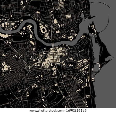 vector map of the city of Sunderland, Tyne and Wear, North East England, England, UK