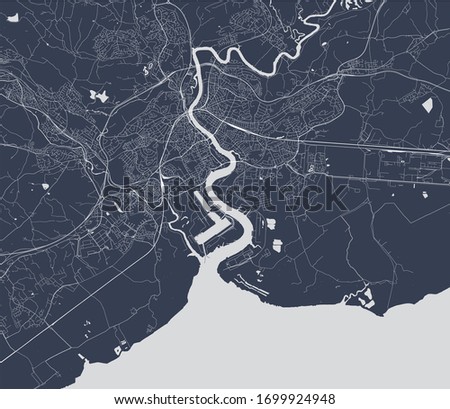 vector map of the city of Newport, Gwent, Wales, UK